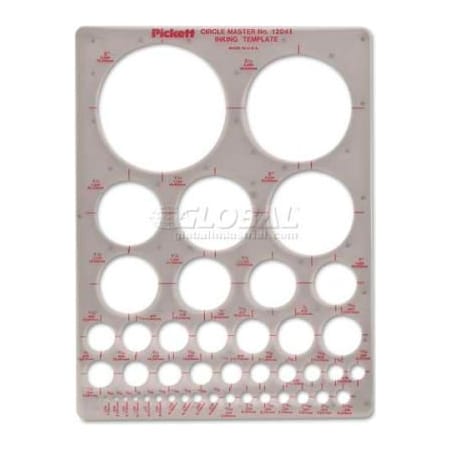 Chartpak Chartpak 1204I Templates, Circles, 7" x 11 1/4", Smoke 1204I